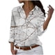 thumbnail image 1 of Camisetas de Mujer Casual, Manga Larga Impresa Solapa Botón Arriba Blusa, Ajuste Regular Poliéster Superior, 1 of 5
