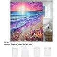 thumbnail image 6 of Purple Sunrise Beach Shower Curtain Coastal Seashell Ocean Shower Curtain for Bathroom Waterproof Fabric Bathroom Curtain with 12 Hooks Sunset Seafoam Bath Curtain Bathtub Decor, 6 of 6