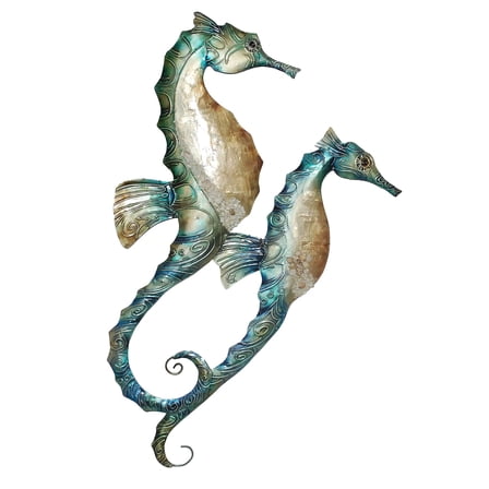 Eangee Seahorse Duo Wall Decor Blue