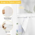 thumbnail image 6 of Yellow Lemon No Hook Shower Curtain Waterproof,Bathroom Curtains with Snap in Liners and See Through Top Window,Blue Flower Botanical Blossom Motif Spring Hotel Bathtub Curtains Shower 66"Wx72"L, 6 of 8