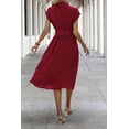 thumbnail image 3 of NAYAOTO Womens Casual Midi Dresses Solid V Neck Short Sleeve Button Shirt Belted Dress with Pockets for Spring Summer 2026, 3 of 7