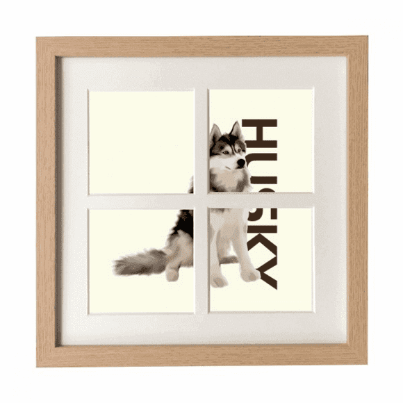 Siberian Husky Dog Breed Animal Frame Wall Tabletop Display 4 Openings Picture