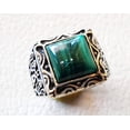 thumbnail image 6 of Malachite Mens Ring, Natural Square Malachite Ring, Silver Jewelry, 925 Silver Ring, Birthday Gift, Heavy Mens Ring, Arabic Design, Ottoman Style Ring, Christmas, Turkey Mens Signet Ring, 6 of 6