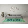 thumbnail image 3 of Ahgly Company Indoor Rectangle Medallion Turquoise Blue Traditional Area Rugs, 3' x 5', 3 of 4