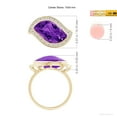 thumbnail image 4 of ANGARA Natural East-West Leaf-Shaped 5.5 ct Amethyst Halo Ring in 14K Yellow Gold for Women (Size-15x9mm) | February Birthstone, Birthday, Anniversary, Jewelry Gift for Women | Natural Amethyst Ring, 4 of 9