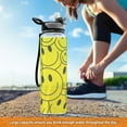 thumbnail image 5 of Motivational Water Bottle 32 oz with Straw, BPA Free Reusable Fitness Sport Bottle Perfect for Travel, School, Outdoors, and Gym Yellow Smiley, 5 of 6