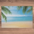 thumbnail image 3 of Ambesonne Beach Jigsaw Puzzle, Exotic Lagoon Sand Ocean, Heirloom-Quality Fun Activity for Family Durable Cardboard, 1000 pcs, Sand Brown Sky Blue, 3 of 5