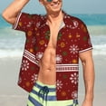 thumbnail image 7 of Honeii Merry Christmas Print Men’s Hawaiian Shirt,Classic Button-Down Short Sleeve Shirt, for Beach, Vacation, and Outdoor Activities,Large, 7 of 7