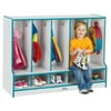Jonti-Craft Toddler Coat Locker W/step - 5 Sections-Color:Orange,Option:With Tray