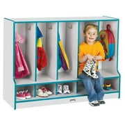 Jonti-Craft Toddler Coat Locker W/step - 5 Sections-Color:Purple,Option:Without Tray
