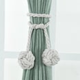thumbnail image 1 of Labymos 1Pair Curtain Tiebacks Rope Curtain Rope Buckle Holdbacks with Double Ball, 1 of 8