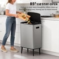 thumbnail image 5 of mVm 16 Gal Kitchen Trash Can, Large Raised Trash Can with Small Compost Bin and Inner Bin, Touch-on Garbage Can with Lid(Gray), 5 of 8