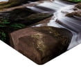 thumbnail image 2 of Ambesonne Nature Fitted Sheet, Rock Stair in Waterfall, Twin XL Size, Brown White and Green, 2 of 3
