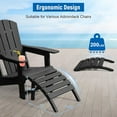thumbnail image 4 of Adirondack Ottoman, HDPE Plastic Adirondack Chair Footstool, All Weather Outdoor Footrest for Patio, Backyard, Lawn, Fire Pits, Black, 4 of 7