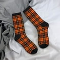 thumbnail image 5 of Cauagu Halloween Tartan Plaid Print Crew Socks for Women and Men,Adult Athletic Running Socks 1-Pair Sports Socks Work Gear Socks with Moisture Wicking, 5 of 6