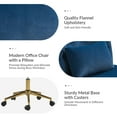 thumbnail image 5 of Adjustable Modern Swivel Velvet Desk Task Chair for Makeup Vanity Navy, 5 of 8