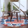 American Flag Round Rug 7ft Washable Circle Rugs Non Slip 4 of July ...