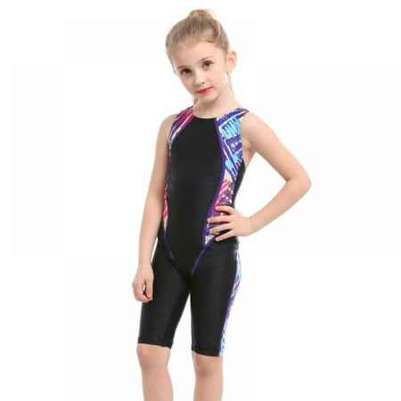 

Girls One Piece Rash Guard Swimsuit Kid Water Sport Short Swimsuit UPF 50+ Sun Protection Bathing Suits
