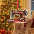 thumbnail image 3 of ViciArt Vintage Sewing Machine Ornament – Christmas Tree Decoration, Acrylic or Fiber Wood, Crafter Gift, 3 of 4