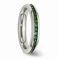 thumbnail image 4 of Stainless Steel 4mm May Green CZ Ring Size: 6; for Adults and Teens; for Women and Men, 4 of 6
