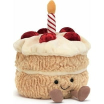 Jellycat Amuseables Birthday Cake Stuffed Toy, six inches