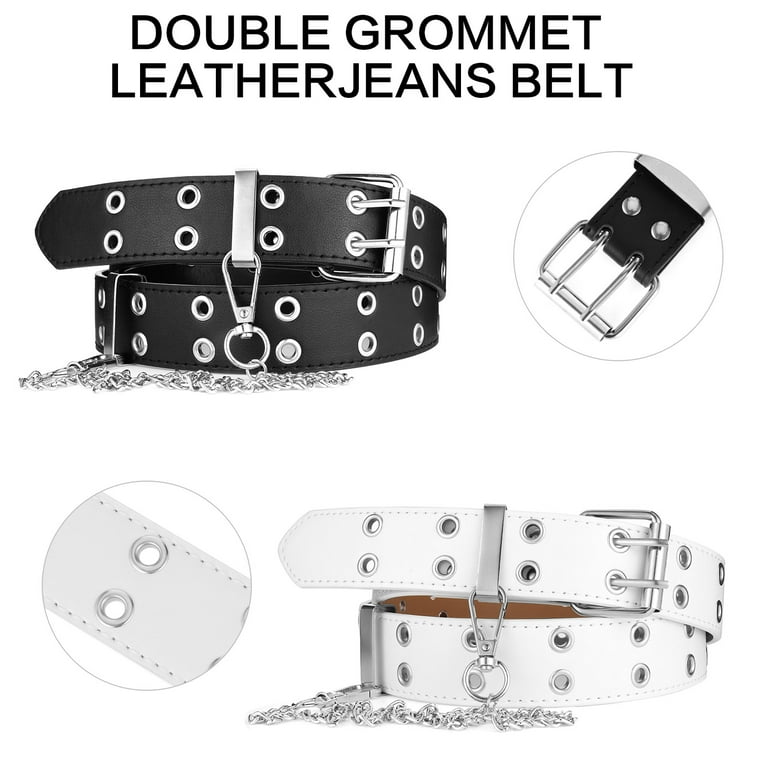 2pcs Men Square Buckle Belt