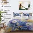 thumbnail image 3 of 3 Piece Purple Dragonfly Duvet Cover Set Full Size, Microfiber Comforter/Quilt Cover with Corner Ties and 2 Pillowcases, Watercolor Spring Summer Floral All Season Soft Bedding with Zipper Closure, 3 of 8