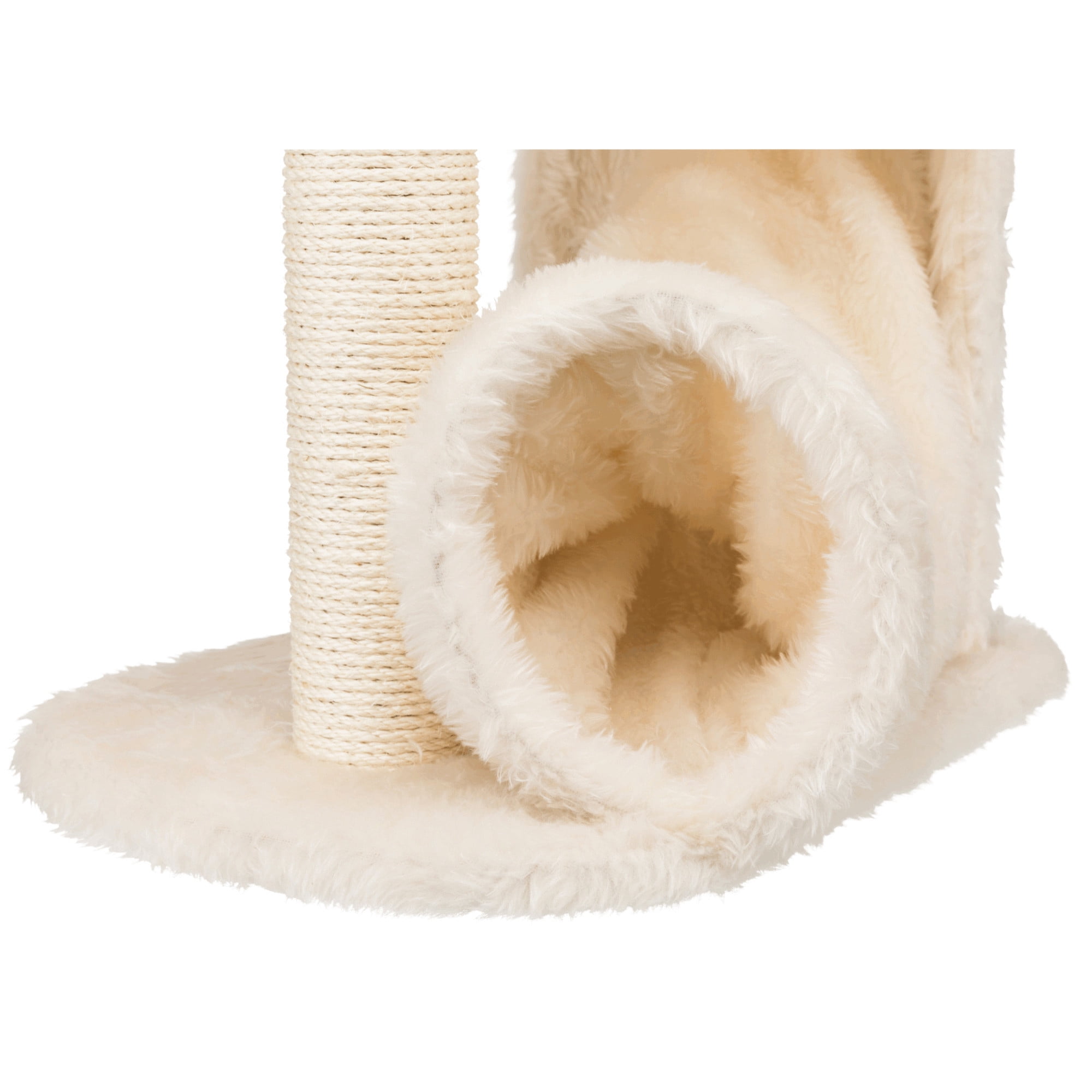 TRIXIE Baza Gandia Plush 26.8" Cat Tree with Sisal Scratching Post-Hammock & Tunnel, Cream