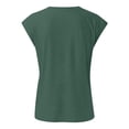 thumbnail image 3 of OSOLU Solid Color Women Tops With Sleeves Summer Vest Casual Basic T-Shirt Tshirts Tee Loose Fitting Shirt Classic Dailywear, 3 of 4