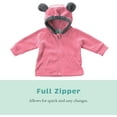 thumbnail image 6 of Cuddle Club Fleece Hoodie Jacket Winter Baby Clothes, Bear Pink 12-18 Mos, 6 of 7