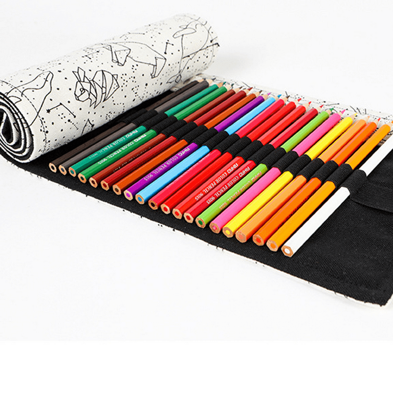 Colored Pencil Wrap Roll up Pen Holder Case Drawing Coloring Pencil Roll  Organizer Stationery Case for Student Artist Traveler