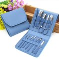 thumbnail image 2 of Manicure Set 12 in 1 Stainless Steel Nail Clipper Kit Professional Grooming Kits Face Hand Foot Skin Care and Nail Care Tools with Leather Travel Case (12,Blue), 2 of 6