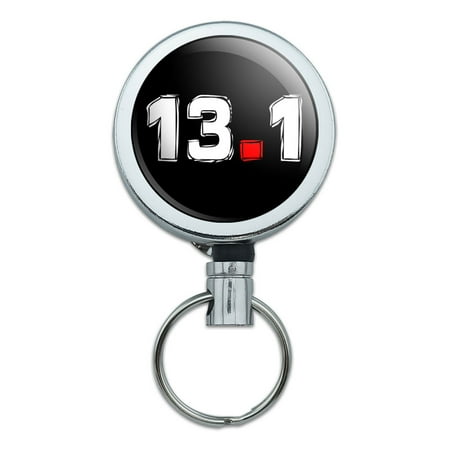 13.1 Half Marathon Running Retractable Belt Clip Badge Key
