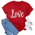 thumbnail image 4 of Valentine Tops for Women Red Love Tshirt Crew Neck Short Sleeve Shirts Valentine Blouses for Women Spring Tops 2026 Trendy, 4 of 8