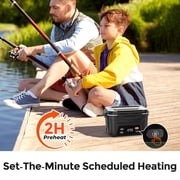 Cordless Electric Lunch Box for Adults, 5.5 Cups Self Heating Lunch Box Battery Powered, with Automatic Scheduled Heating, Removable Tray Divider, for Work Car Outdoor Use, Black