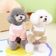 thumbnail image 6 of LLXD Dog Winter Fleece Bodysuit Camel M 4-Leg Striped Warm Pet Clothes with D-Ring for Small to Medium Breeds Cozy Puppy Pajamas Coat, 6 of 8