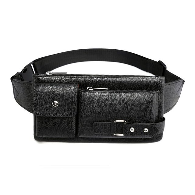 Bolso de cuero para hombre, informal, deportivo, bandolera, impermeable, de piel sintética, multicapa, para el hombro