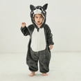 thumbnail image 2 of Odeerbi Infant Boys Girls Animal Dress Up Clothes Flannel Fleece Jumpsuits Winter Thermal Hooded Rompers Infant Cute Bodysuit Long Sleeve Hooded Onesie Infant Clothes Dark Gray, 2 of 9