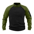 thumbnail image 1 of Blusa y camisa de manga larga con cuello alto para hombre, informal, de retazos, a la moda, de manga larga, con cuello alto y cremallera, para hombre, 1 of 5