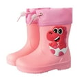 thumbnail image 1 of YOUSNH Enfants Fille Bouche Élastique Bottes de Pluie pour Enfants Semelles Texturées Non Légères Chaussures de Pluie Confortables pour Élèves du Primaire Garçons Bottes de Pluie Rouges 2,5-3 Ans, 1 of 9