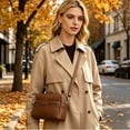 thumbnail image 4 of Trendy Crossbody Bags for Women, Small Shoulder Bag Messenger Bag Cross Body Travel Purse Handbag Wallet with Adjustable Strap, PU Leather, Brown, 4 of 7