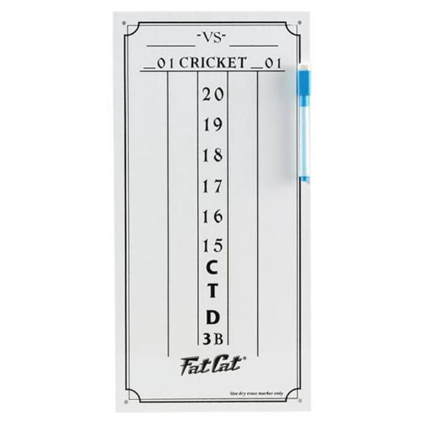 Tableau de bord Viper Dry Erase, jeux de cricket et 01 fléchettes, blanc, 15,375" H x 7,875" L