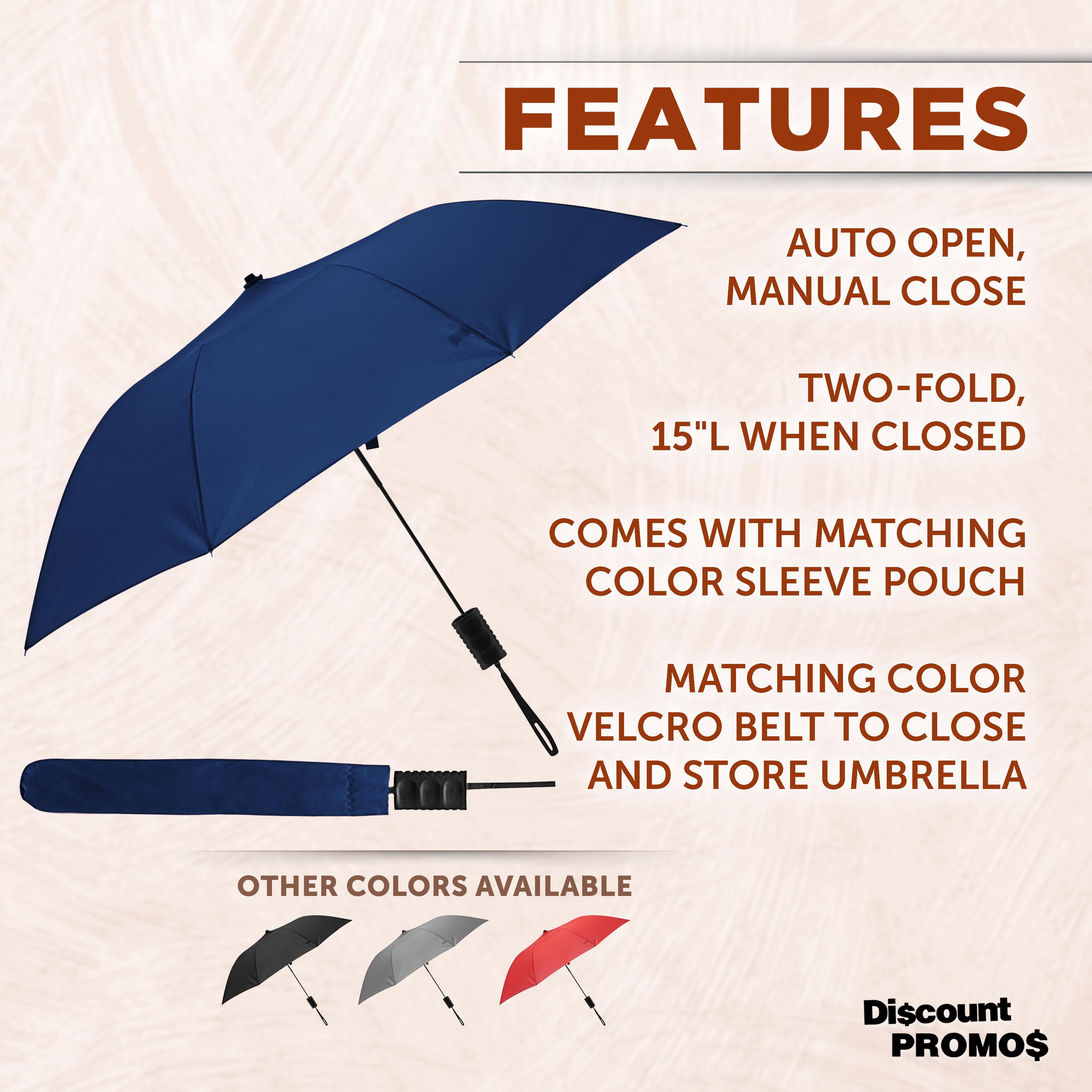 Compact Manual Folding Umbrellas Set of 12, Bulk Pack - Perfect for Travel, Promotional Events or Giveaways - Navy Blue
