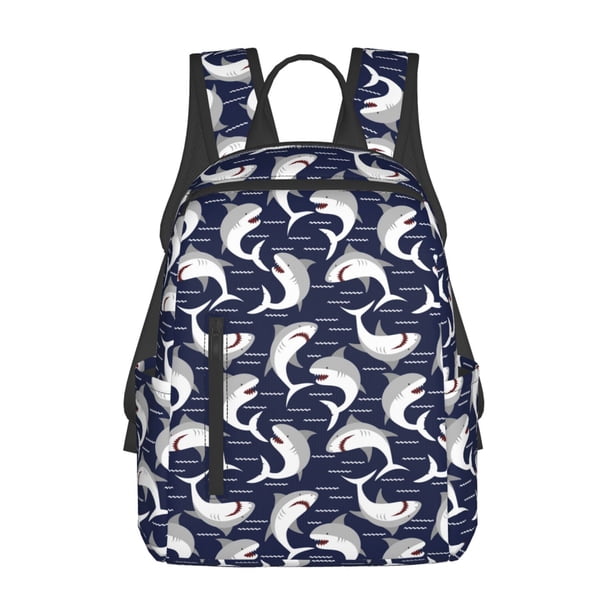 Easygdp Angry Shark para Easygdp Yak - Mochila Casual Ligera y Resistente para Viaje y Senderismo para Hombres y Mujeres