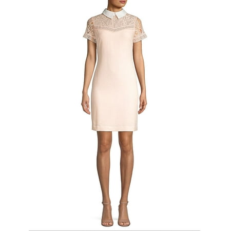 Karl Lagerfeld Paris - Lace-Trimmed Sheath Dress - Walmart.com
