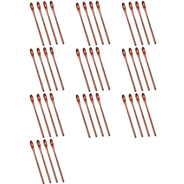 Cucharas de Té Helado de Madera Cuchara Agitadora Pequeña Cucharas de Cóctel de Manejar Cucharas de Madera para Mezclar Café de Madera 40 Piezas