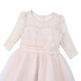 thumbnail image 6 of Alvivi Girls Kids Floral Lace First Communion Dress Half Sleeves Wedding Bridesmaid Pageant Party Gown Champagne 8, 6 of 7