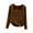 Brown, variant on Wdfiry Women Solid Color Square Neck Tops Long Sleeve Loose Fit Pullover Under Shirts Casual Warm Winter Blouses