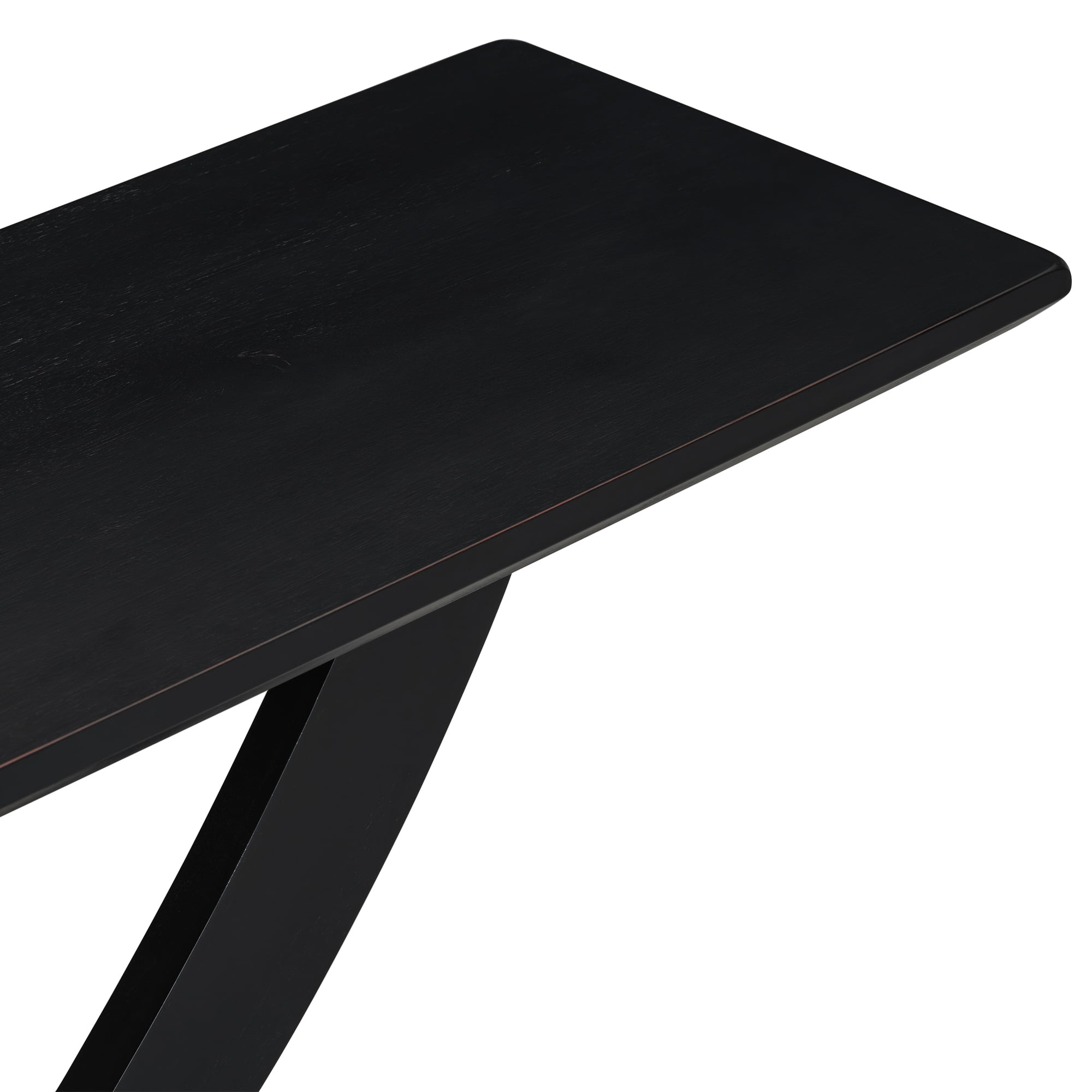 EUROCO 57" Longer Console Table, Rustic Entryway Table with Solid Wood Cross-Leg,Narrow Wood Sofa Table Foyer Table for Entrance, Living Room,Black