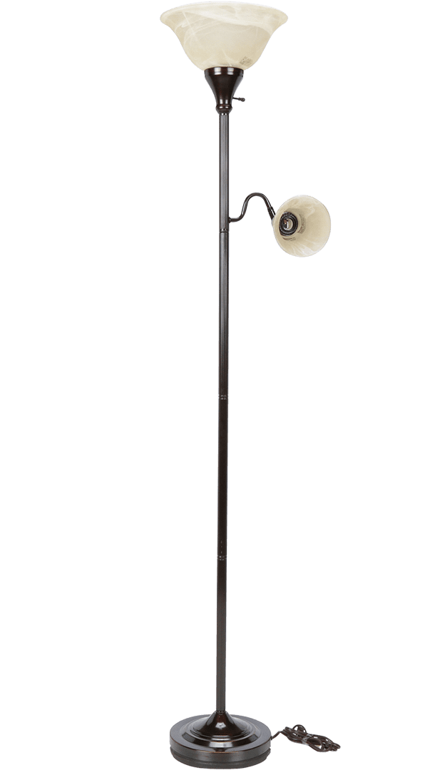 Better Homes & Gardens Metal Torchiere Floor Lamp Combo, Antique Bronze